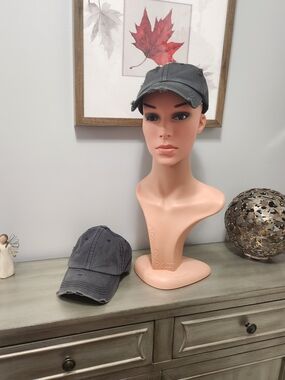 KBETHOS 2 Womens Distressed Pony Tail Baseball Cap - Black NWOT